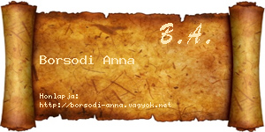 Borsodi Anna névjegykártya