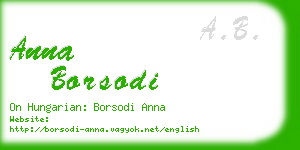 anna borsodi business card